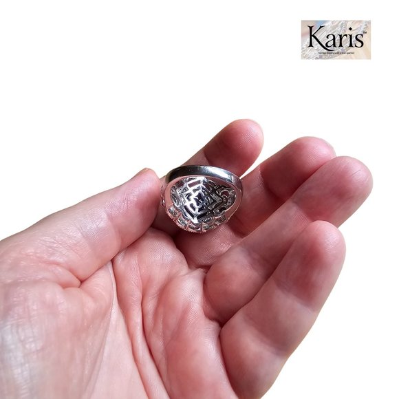 Karis STS Amethyst Large Purple Cabochon Sterling Silver Statement Ring Size 9 - Picture 6 of 8